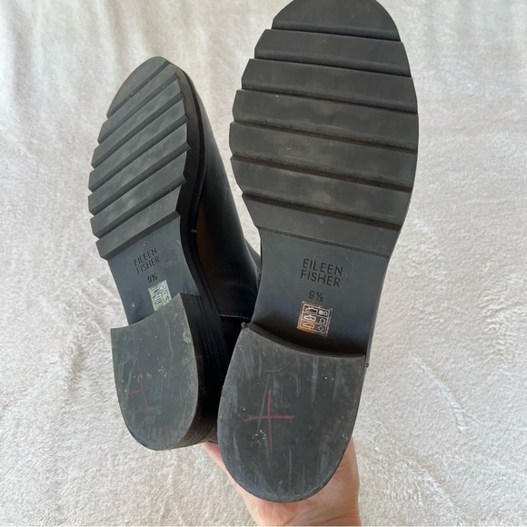 EILEEN FISHER East Leather and Recycled Stretch Knit Sock Boot SIZE 9.5 - Picture 13 of 16